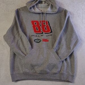 Dale Jr. Gray Hoodie with Red Graphic Women's L